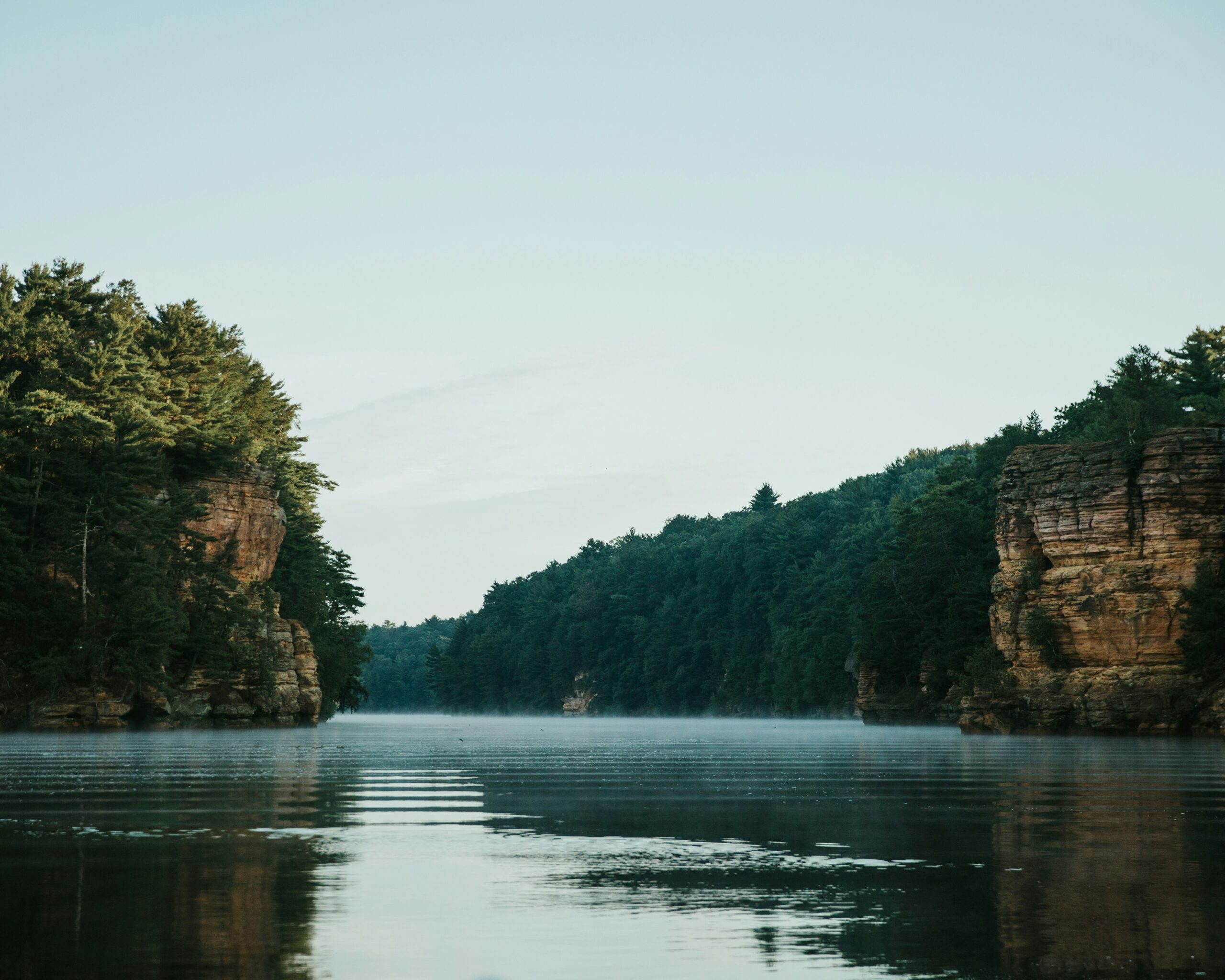 river and cliffs