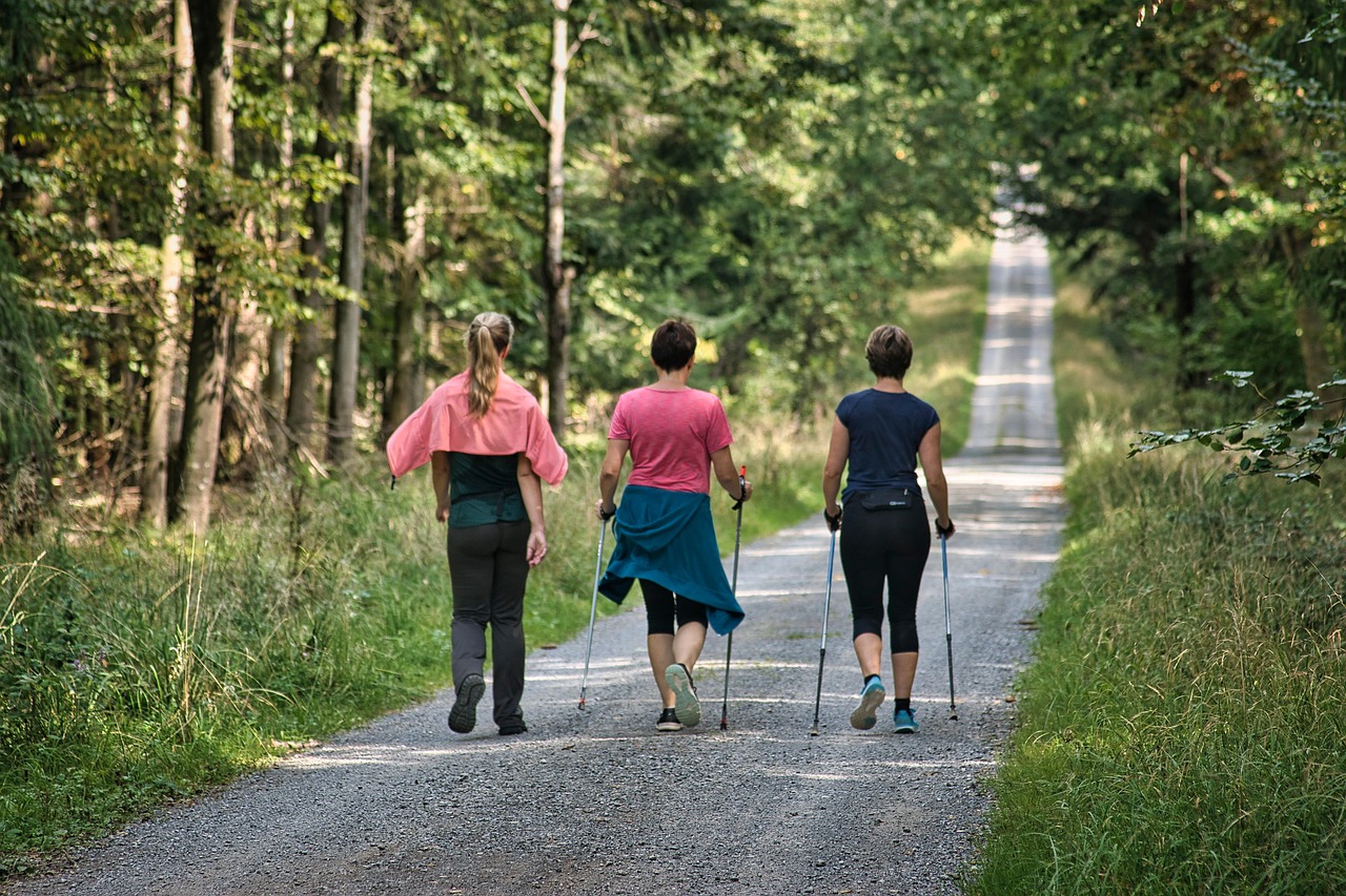 women hiking