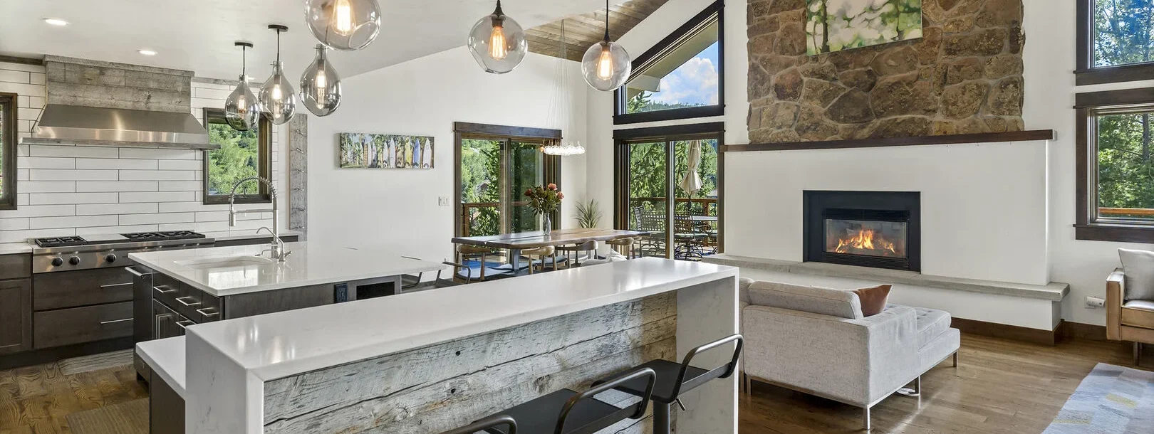 vacation rental with fireplace